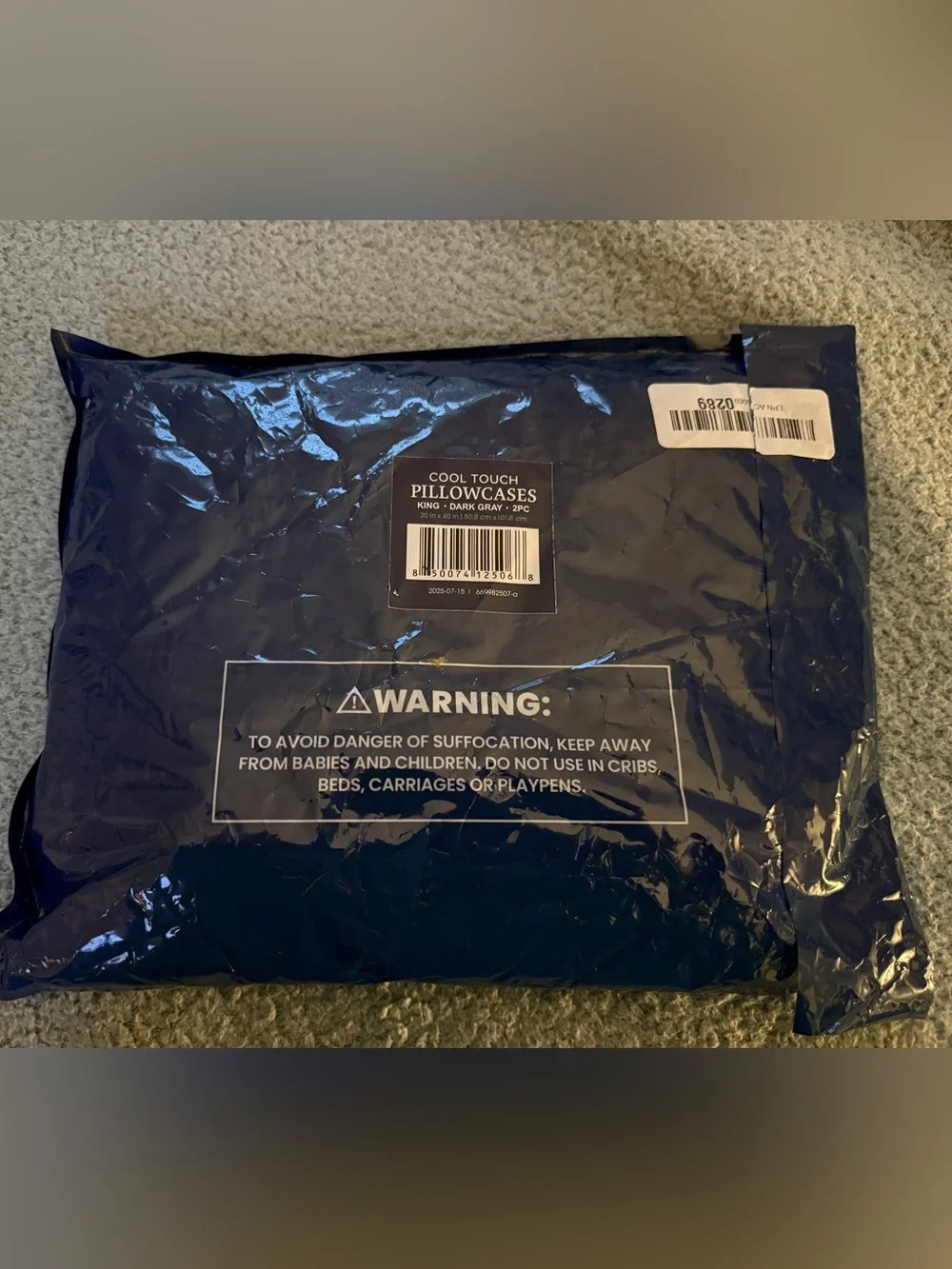 Beckham Hotel Collection Cool Touch Pillowcases - King Pair- dark gray